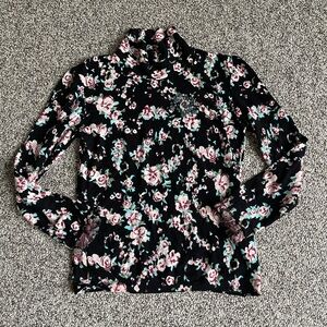 Blumarine Blugirl Black Floral Knit Top Shirt Lace Embroidery 40 S